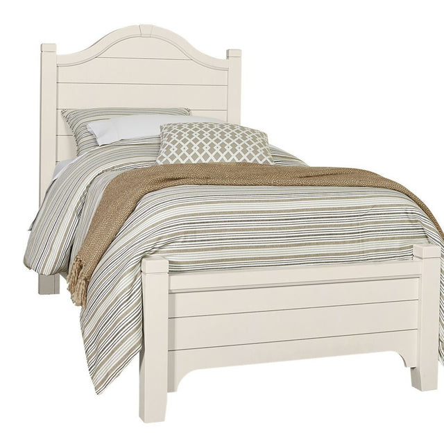 Vaughan-Bassett Bungalow - Twin Arched Bed - Lattice (Soft White)