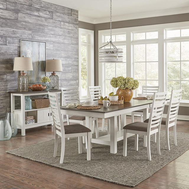 Liberty Brook Bay 7 Piece Trestle Table Set - White