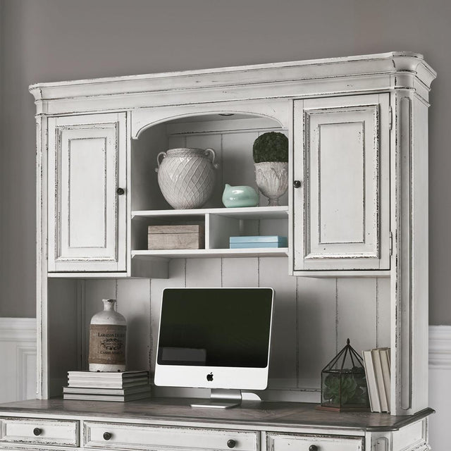 Liberty Magnolia Manor Jr Executive Credenza Hutch - White