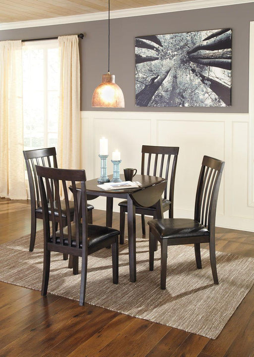 Ashley Hammis - Dark Brown - 5 Pc. - Drop Leaf Table, 4 Upholstered Side Chairs