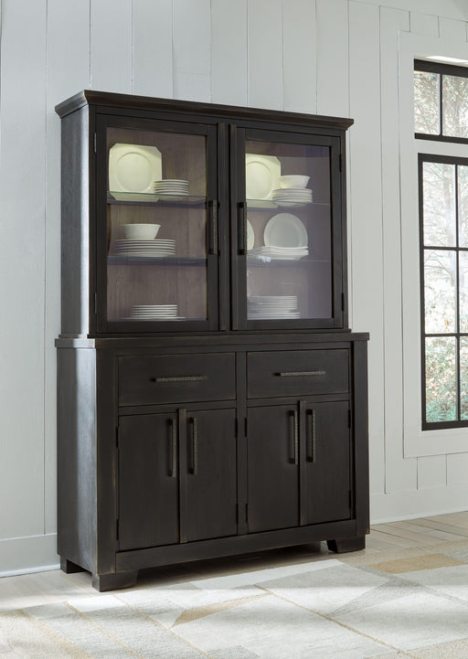 Ashley Galliden - Black / Brown - Dining Buffet And Hutch