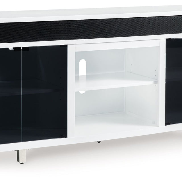 Ashley Gardoni XL TV Stand w/Fireplace Option - White/Black