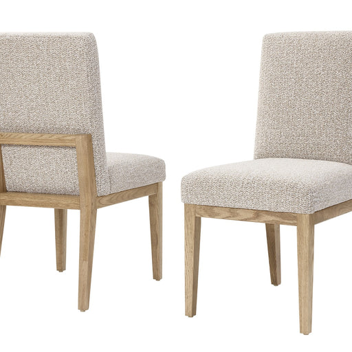 Vaughan-Bassett Dovetail - Upholstered Side Chair With A Grey Fabric - Bleached White