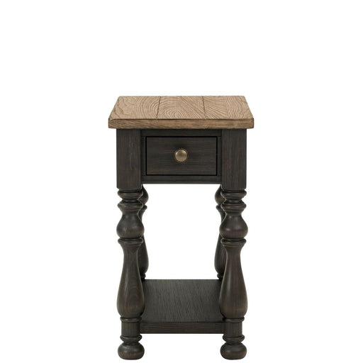 Riverside Furniture Barrington Two Tone - Chairside Table - Antique Oak/Matte Black