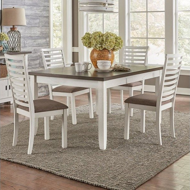 Liberty Furniture Brook Bay - 6 Piece Leg Table Set (Ladder Chair Back) - White