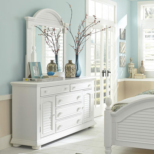 Liberty Summer House I Queen Panel Bed, Dresser & Mirror, Chest - White