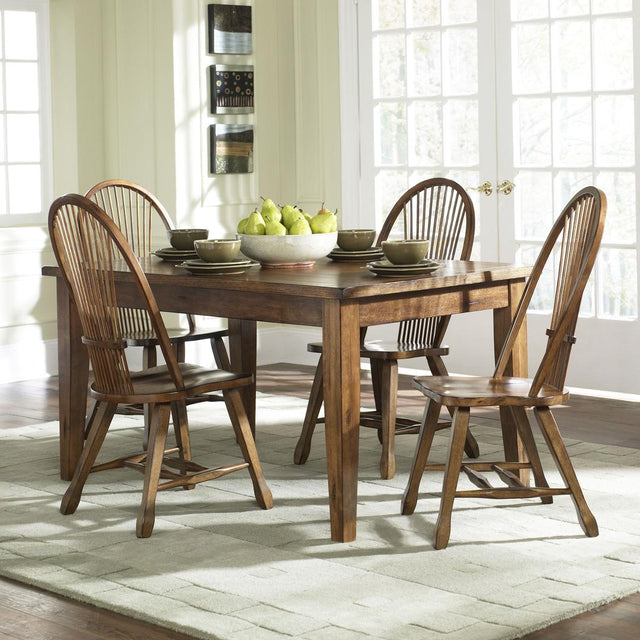 Liberty Treasures Rectangular Leg Table - Oak - Medium Brown