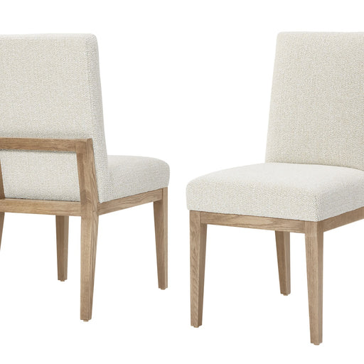 Vaughan-Bassett Dovetail - Upholstered Side Chair With An Oatmeal Fabric - Bleached White