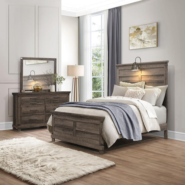 Liberty Lakeside Haven Full Panel Bed, Dresser & Mirror - Light Brown