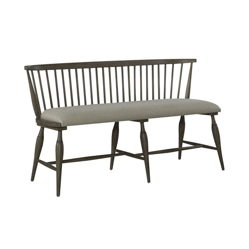 Liberty Furniture Americana Farmhouse - Upholstered Seat Windsor Bench (RTA) - Light Brown