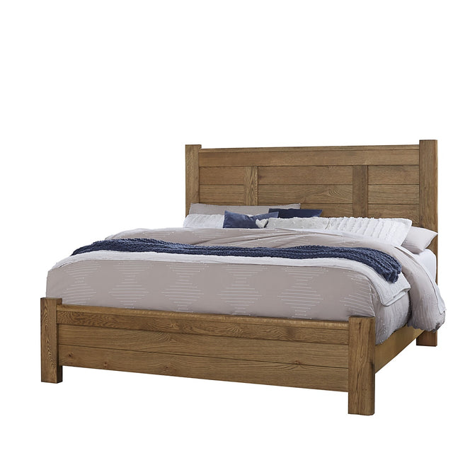 Vaughan-Bassett Crafted Oak - Ben's King Post Bed (Headboard, Footboard And Rails) - Dark Brown