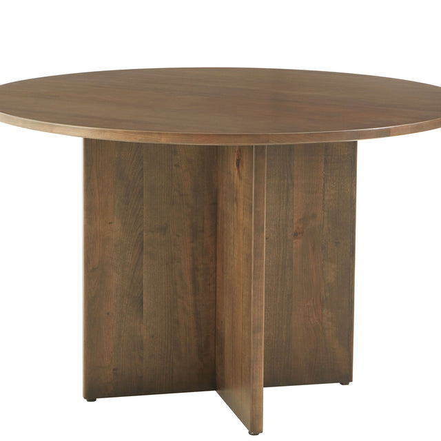 Vaughan-Bassett Crafted Cherry - 60" Round Dining Table With Wood Pedestal - Medium Cherry