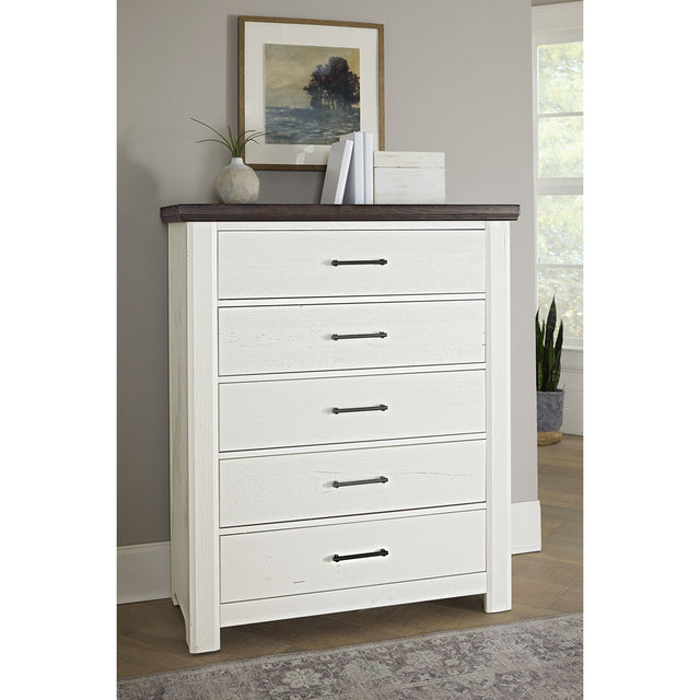 Vaughan-Bassett Yellowstone - 5 Drawer Chest - White & Buckskin