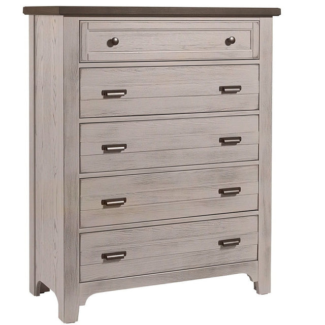 Vaughan-Bassett Bungalow - 5-Drawer Chest - Dover Grey Two Tone