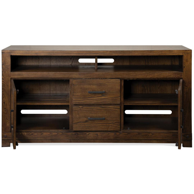 Riverside Furniture Windridge - TV Console-Glass Door - Sagamore Burnished Ash