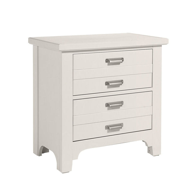 Vaughan-Bassett Bungalow - 2-Drawer Nightstand - Lattice (Soft White)