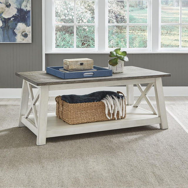 Liberty Laurel Bluff Rectangular Cocktail Table - White